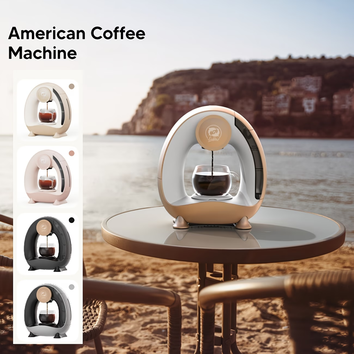 4-8oz Single Serve Coffee Maker 2in 1 Americano Mini Coffee Machine Compatible with Coffee Ground & K Cup, Automatic Drip Coffee Maker/Tea Maker for Home Travel, Fast Brewing & Quiet