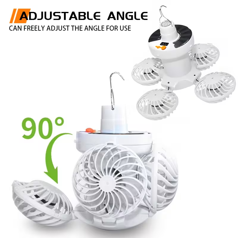1pc Solar Charging Camping Light, with Fan Function, Portable Foldable Flashlight, Hook Design, 3 Modes, Suitable for Emergency Lighting at Night for Fishing, Camping, And Tourism
