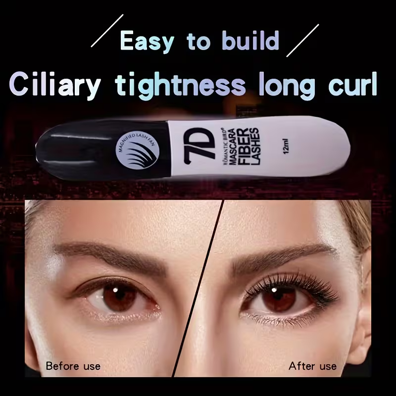 Two-Piece Set, 7D Mascara in Black And White Tubes, Waterproof Thick Long Curling Mascara, Sweat-Proof Long-Lasting Shape, Smudge-Proof Extremely Lash Base Mascara, for Valentine'S Day