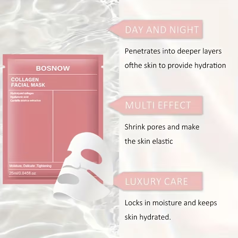 5pcs Instant Lifting Collagen White Mask • Moisturizing and Moisturizing • Keep the Skin Hydrated and Full • Firm the Skin • Make the Skin More Firm and Smooth • Make the Skin Look More Beautiful and Shiny • Suitable for Dry and Sensitive Skin
