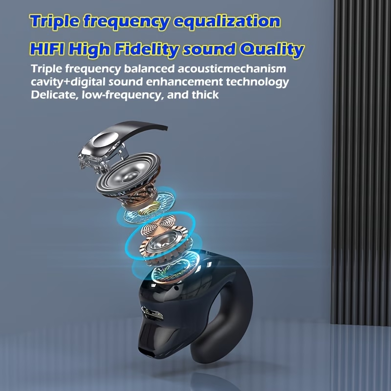 Wireless Earphones with Long Battery Life, Universal Phone Control, and Noise-canceling for Voice Calls - Sports Wireless Earphones with Button-controlled Volume, Crystal Microphone, and Lithium Polymer Battery, Compatible with All Smartphones. 1pc
