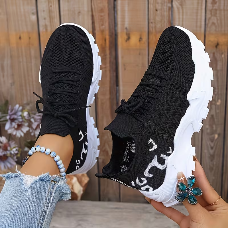 Women'S Lightweight Breathable Walking Tennis Shoes, Low-Top Cushioning PVC Sole, Multi-Color Options, Gym Lace-Up Athletic Shoes, Women Shoes, Sneakers