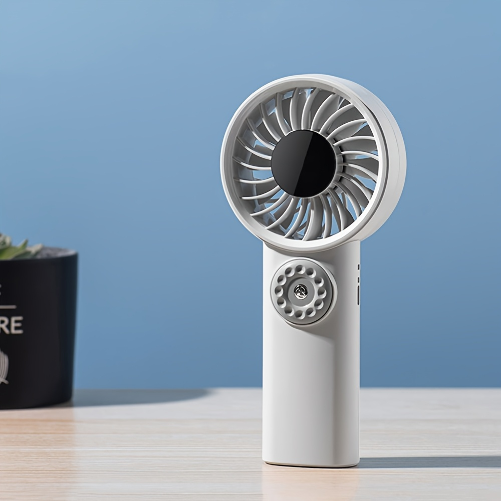 Handheld fan, foldable LED digital display