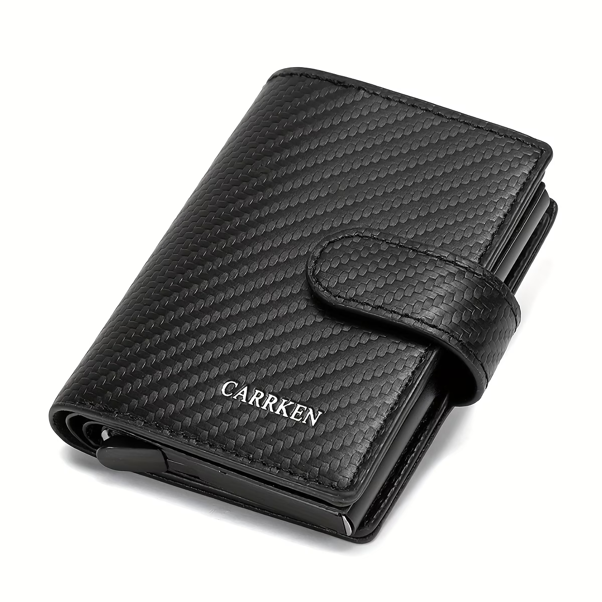1pc Men's Business Fashion Buckle Spring Card Holder, Multi-functional Large Capacity Wallet, Ideal Gift for Men
