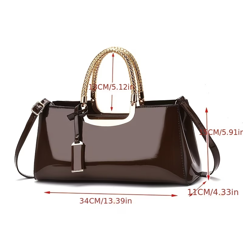 Charming Shiny Patent Evening Clutch - Premium Handbag for Parties And Weddings - Women'S Fashion Evening Bag