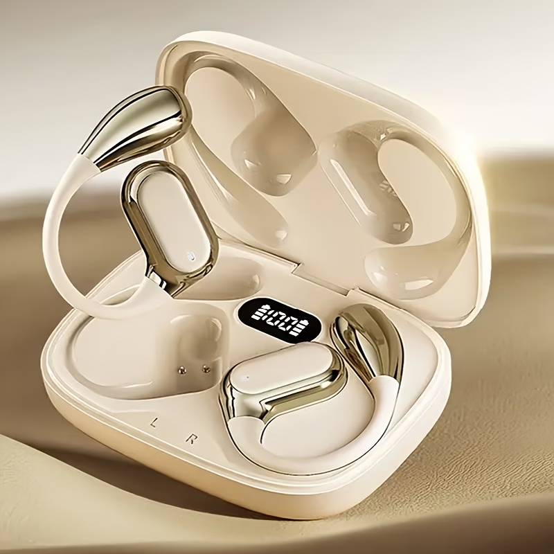New Style True Wireless On-Ear Earpods • Not In-Ear • TWS HIFI Bass 9D Stereo HD Calling Earphones • Compatible with Android And Iphone • Perfect Sports Earpieces And Smart Headphones for Music, Gaming Couples, Valentine's Day Pres