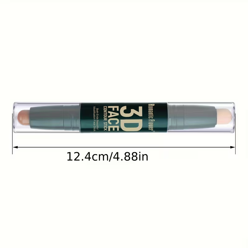 [Contour Stick] Waterproof Long Lasting Double Head Contour Stick | Highlights&Contour&Concealer 3D Face Makeup with Plant Squalane