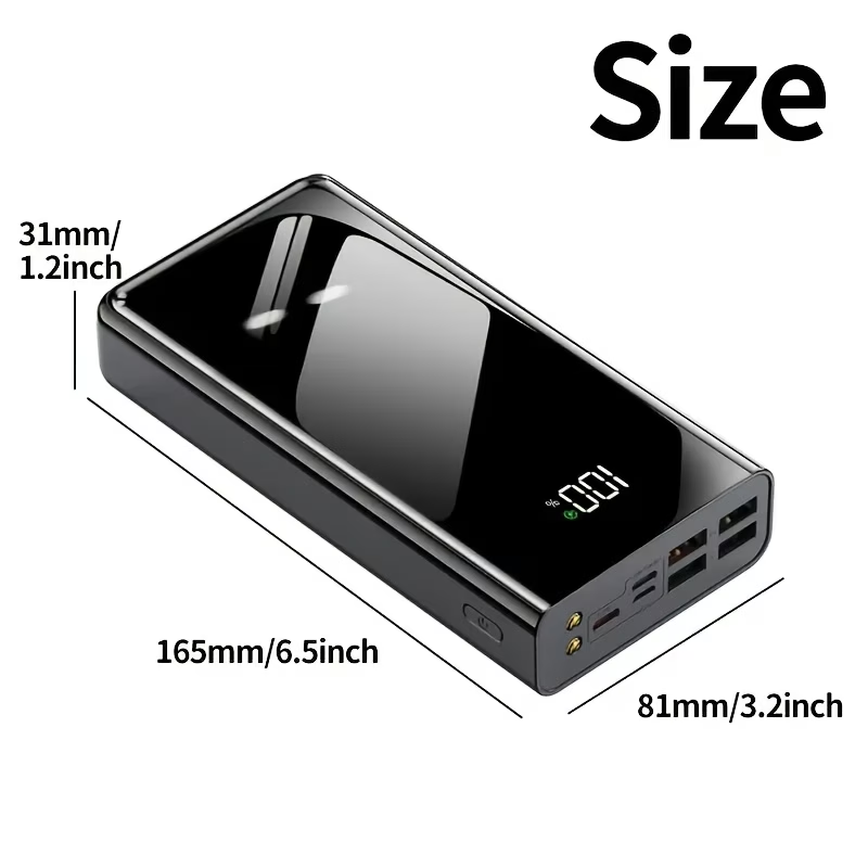 30000mAh/50000mAh/100000mAh Portable Mobile Power Bank | 22.5w Super Flash Charging Digital Display, Outdoor Travel Camping Light, Fast Charging Reserve Battery Pack, Large Capacity, Two-way Fast Charging
