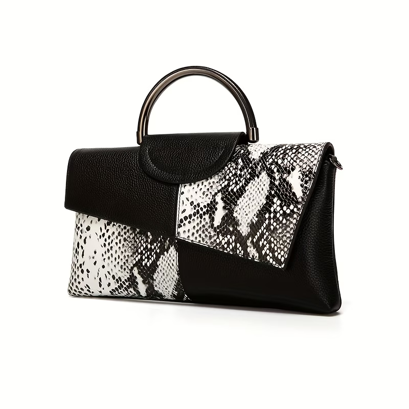 PU Synthetic Faux Leather Women'S Shoulder Crossbody Bag Fashion Alligator Pattern Flap Handbag