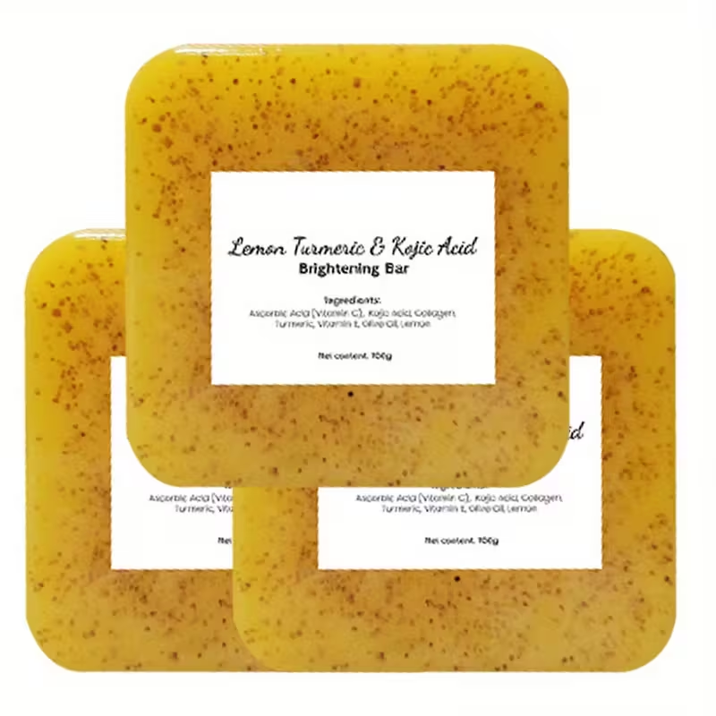 3.53oz Turmeric Soap Lemon Curd Ginger Handmade Cold Processed Face and Hand Soap, Unisex for All Skin Types, Natural Ingredients, 3.53oz, Soap Making Supplies