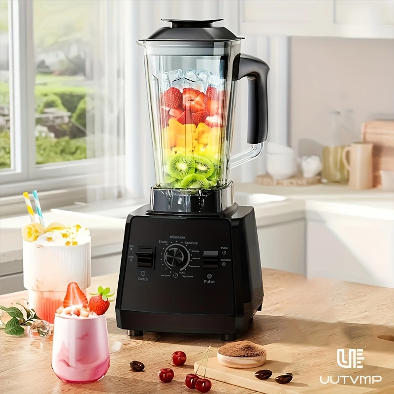 Household Multi-functional Nutrition Juicer & Smoothie Blender, 10 Seconds Ice Crushing, Easy to Clean, Push Button Operation, 8-Blade Stainless Steel Cutter, Comes with 1 Cleaning Brush, EU Plug, 2L Large Capacity, 15 Speed Levels