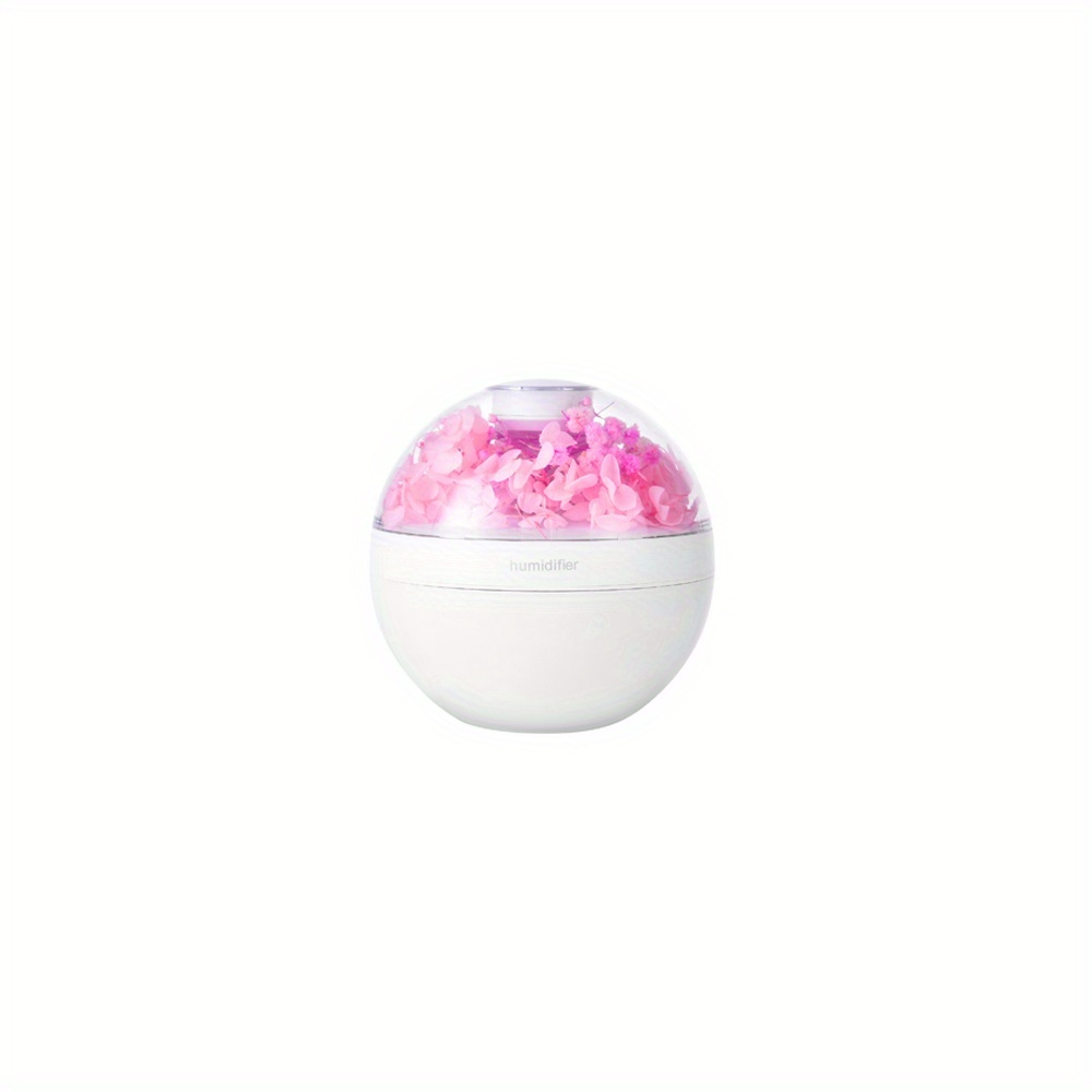 Preservative flower humidifier, USB multi-scene creative ultrasonic humidification and moisturizing spray, wired humidification, warm light mode, two spray levels, easy button operation, automatic power-off to prevent dry burning.
