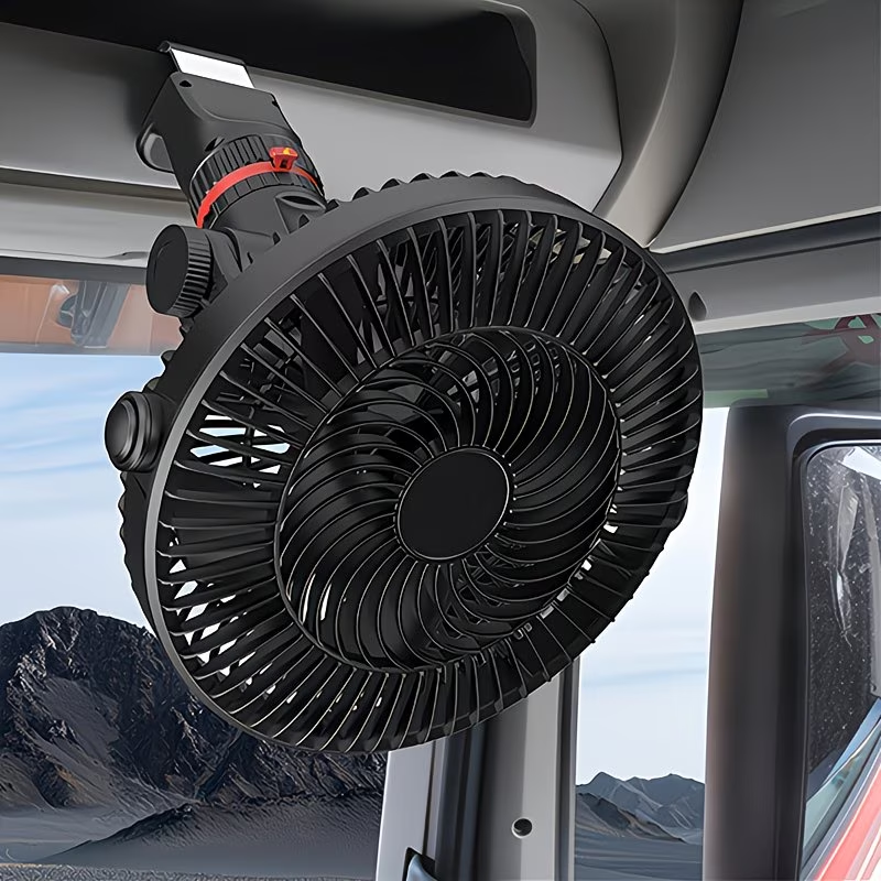 High-power Vehicle Fan, Portable Vehicle-mounted Air Fan with Adjustable Wind Speed, Fast Cooling, Low Noise, Suitable for Cars, Trucks, Vans, Off-road Vehicles, Etc.
