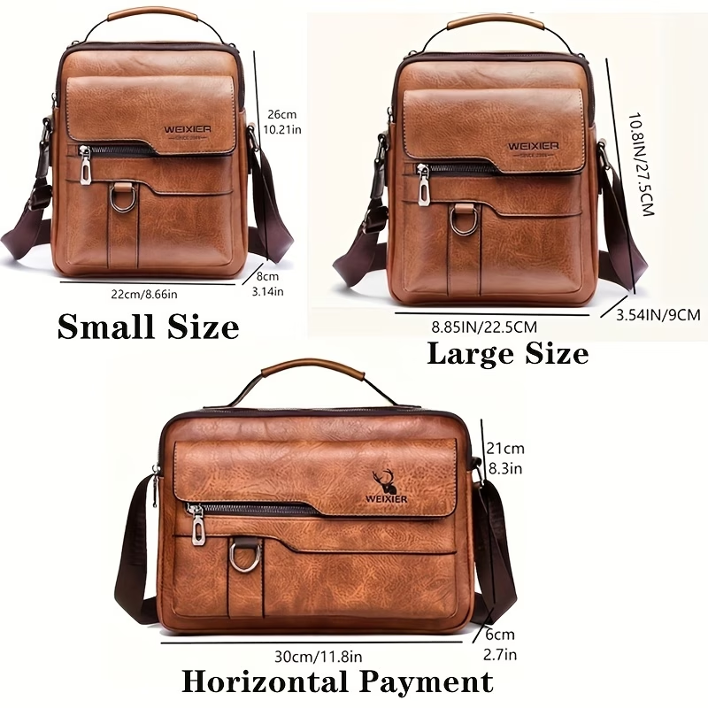 Fashionable High-End Vintage Shoulder Bag, Vertical Business Versatile Casual Crossbody Commuter Messenger Bag