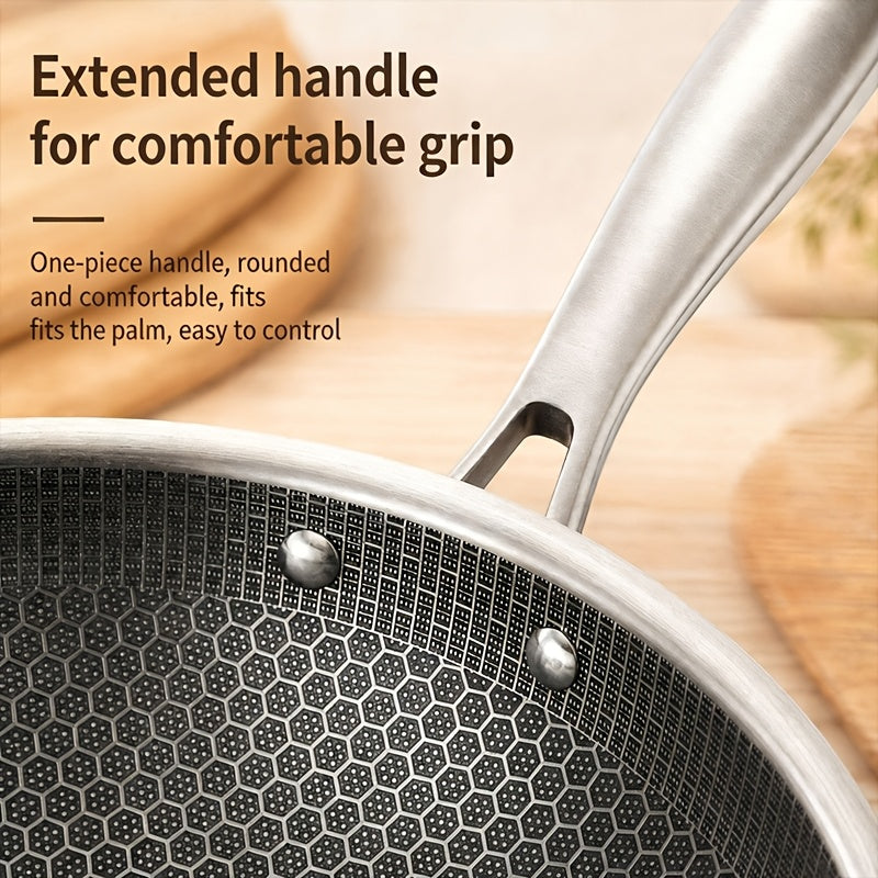 Craftsmanship honeycomb Wok cookware, non stick Chinese Wok explosive stir fry pan with large capacity Deep Frying Pan for versatile cookware in the kitchen