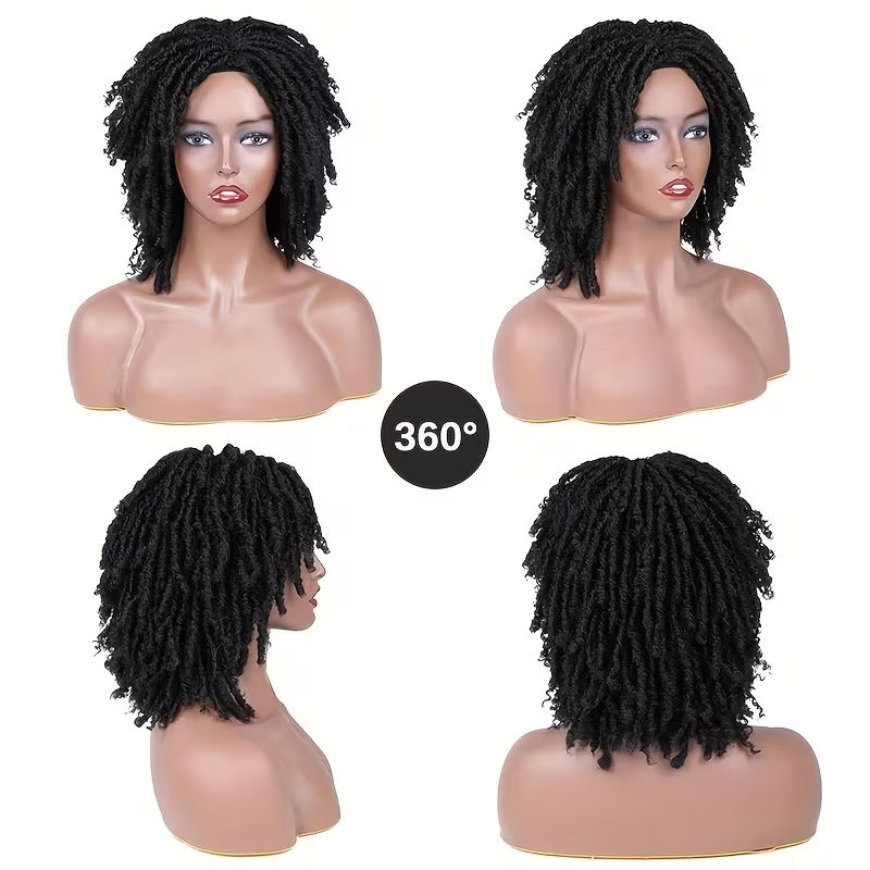 10" African Twist Braid Wig | Low Maintenance, Realistic Texture, Y2K & Cool Girl Style, Natural Black, Essential for Daily & Event Looks