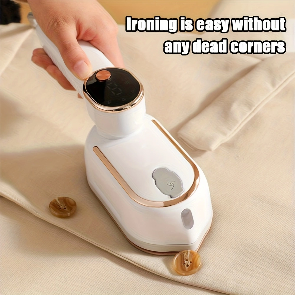 Digital display handheld garment steamer, travel-friendly portable iron, household steam iron for ironing clothes, intelligent five-level adjustment, wet and dry use, quick wrinkle removal iron.