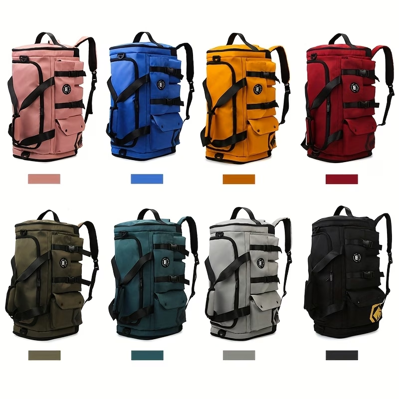 Hidden Strap Large Capacity Travel Backpack, Detachable Single Shoulder Crossbody Bag Strap, Multifunctional Sports Fitness Bag, Independent Shoe Compartment, Large Main Pocket, Front Storage Bag with Side Zipper Pockets