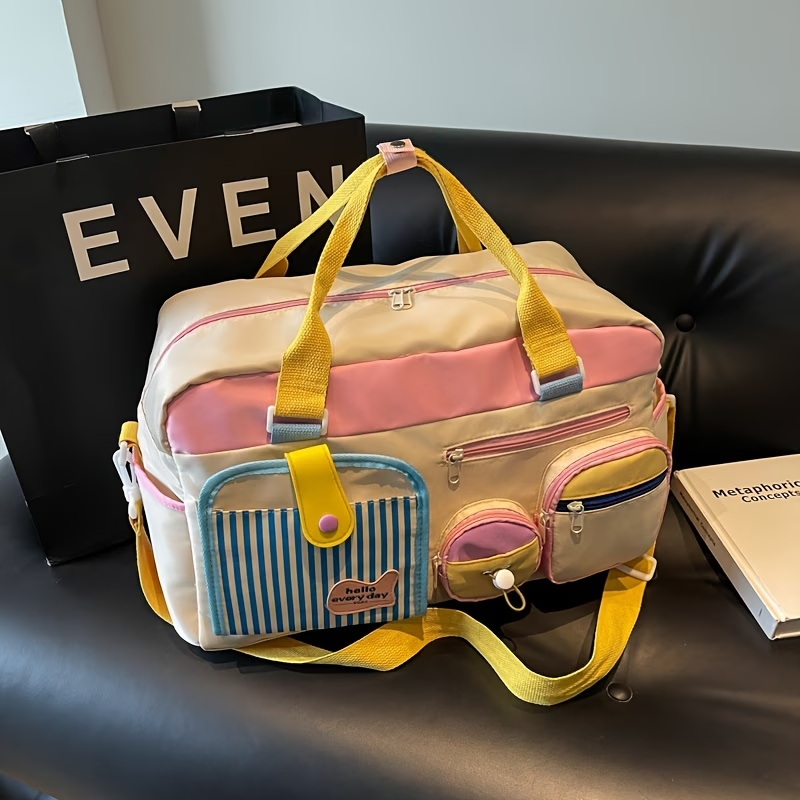 Travel Bag Luggage Bag Dopamine Yoga Swimming Fitness Bag Women'S Short Trip Business Onboard Travel Bag Lightweight Luggage Organizer