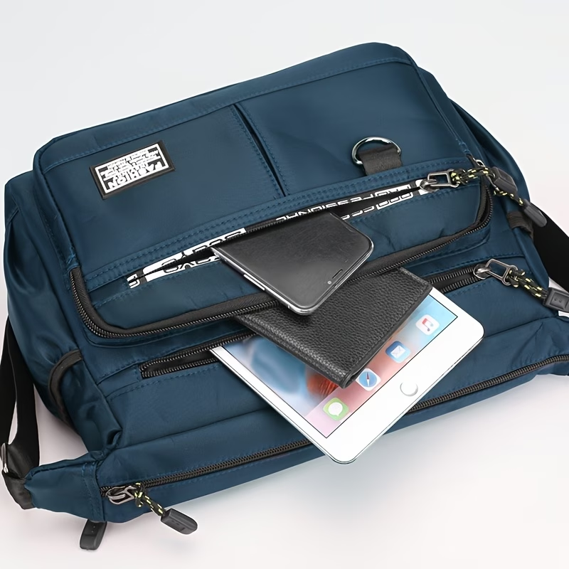 Large Capacity Men's and Women's Bag Shoulder Bag High Quality Wear- Backpack Multi-pocket Business Bag Business Casual Men's and Women's Messenger Bag [Zipper Direction Random, Random Letters]