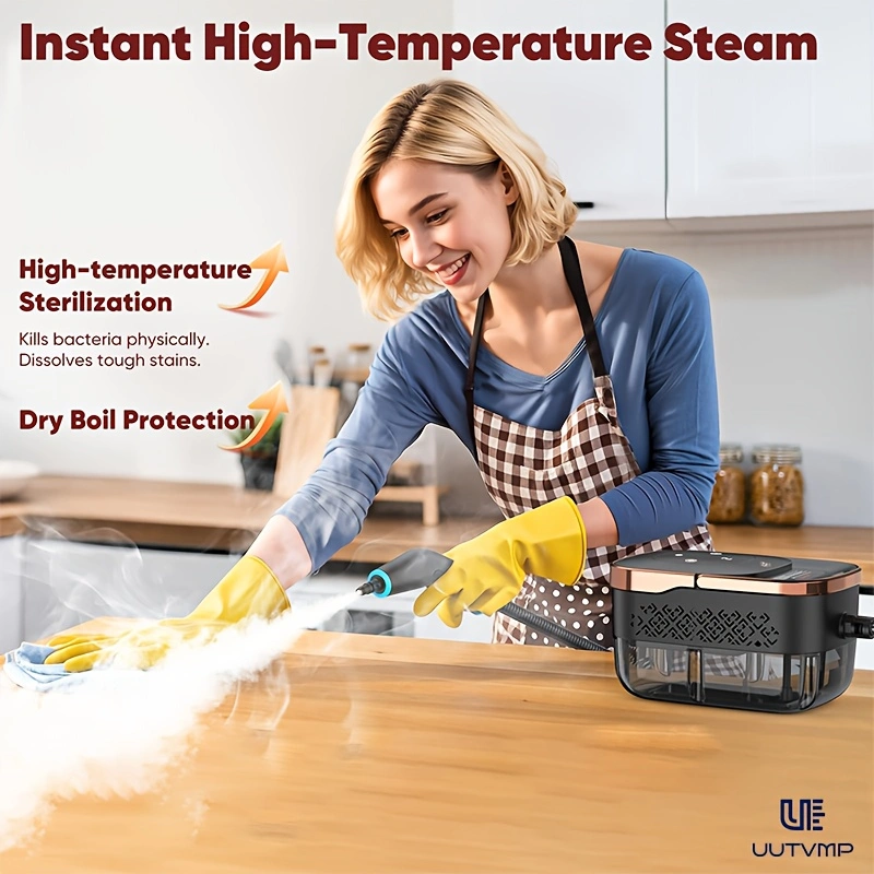 Goodslinesshop 1500W Portable Handheld Steam Cleaner with 6-Level Adjustable Settings, 15s Fast Heat-Up, Instant Steam Suitable for Home Floors, Tile, Car Detailing, Grease Removal, Multi- Floor Care for Floors, Grout, Car Accessories