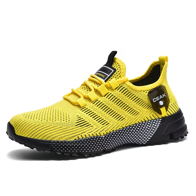 Lightweight Low-Top Training Shoes Men'S Breathable Mesh Sneakers with EVA Cushioning for Running, Hiking, Gym & Casual Wear Durable Traction Footwear All-Season Comfort, Hiking Footwear, Sleek Sporty Design & Red Accents