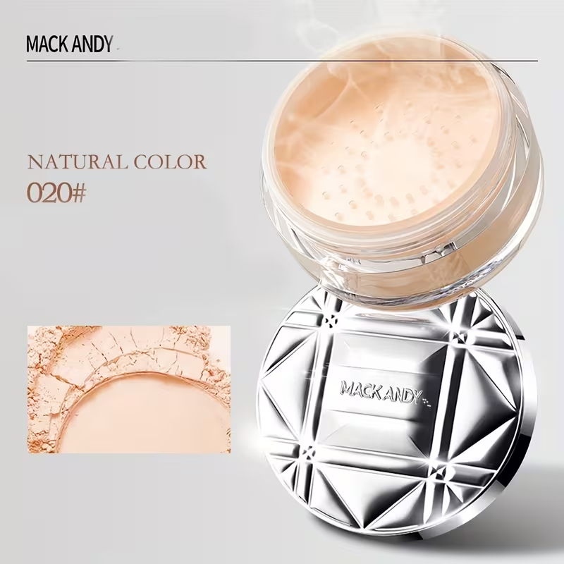 24g MACKANDY Setting Powder/Oil Control, Waterproof, Sweat-Resistant, Fine Texture/Ivory White for Fair Skin, Natural Shade for Healthy Skin, Rose Pink for All Skin Tones, Natural Glow