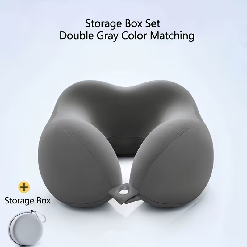 Ergonomic U-Shaped Neck Pillow with Storage Bag - Memory Foam Travel & Office, Removable & Machine-Washable Cover, Lightweight Portable Cervical Pillow for Airplane, Car, Bed - Compression-Fit Design for S (No Power Required) Sinterklaas