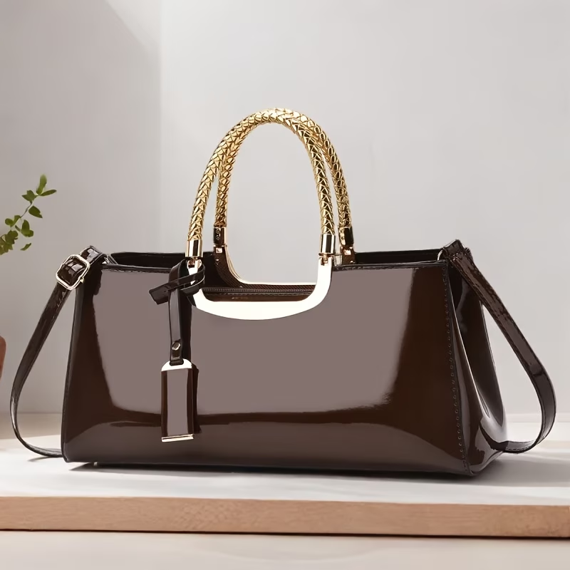 Charming Shiny Patent Evening Clutch - Premium Handbag for Parties And Weddings - Women'S Fashion Evening Bag