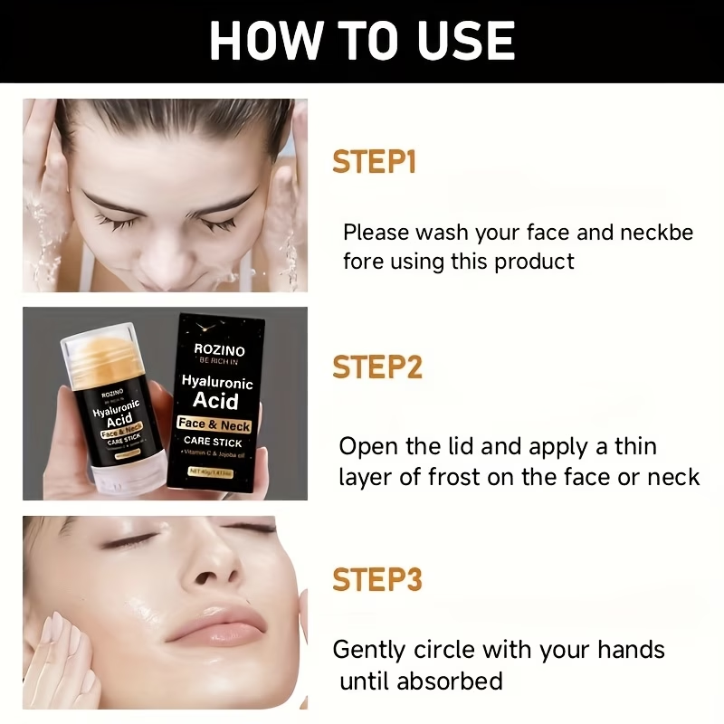 5s Moisturizing, 1.411oz Hyaluronic Acid Facial and Neck Care Stick, Deep Moisturizing, Brighten Skin, 0 Stickiness, Make the Skin Appear Lighter, Create a More Even-looking Light Beige, Convenient, Face, Neck, Hands, Feet, Summer, Men, Women, Gifts