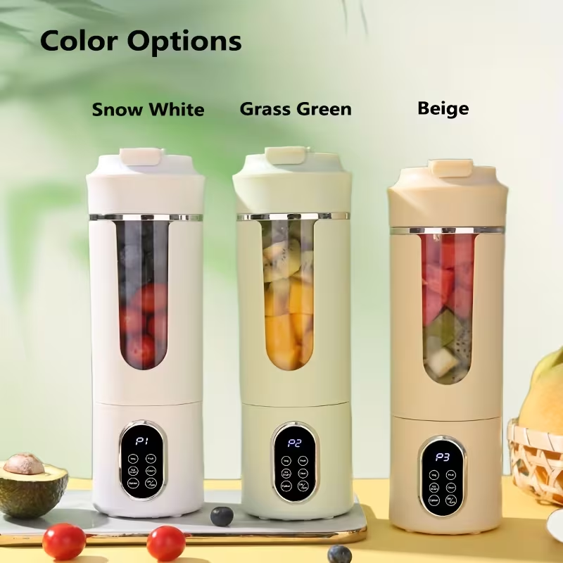 Hilton Portable Juicer Blender, Heavy-Duty Mini Juice Maker with 12 Blades & 21000 RPM, Auto-Clean Function, Ice Crusher for Smoothies Milkshakes Fruits Vegetables, Compact for Travel, 530ml