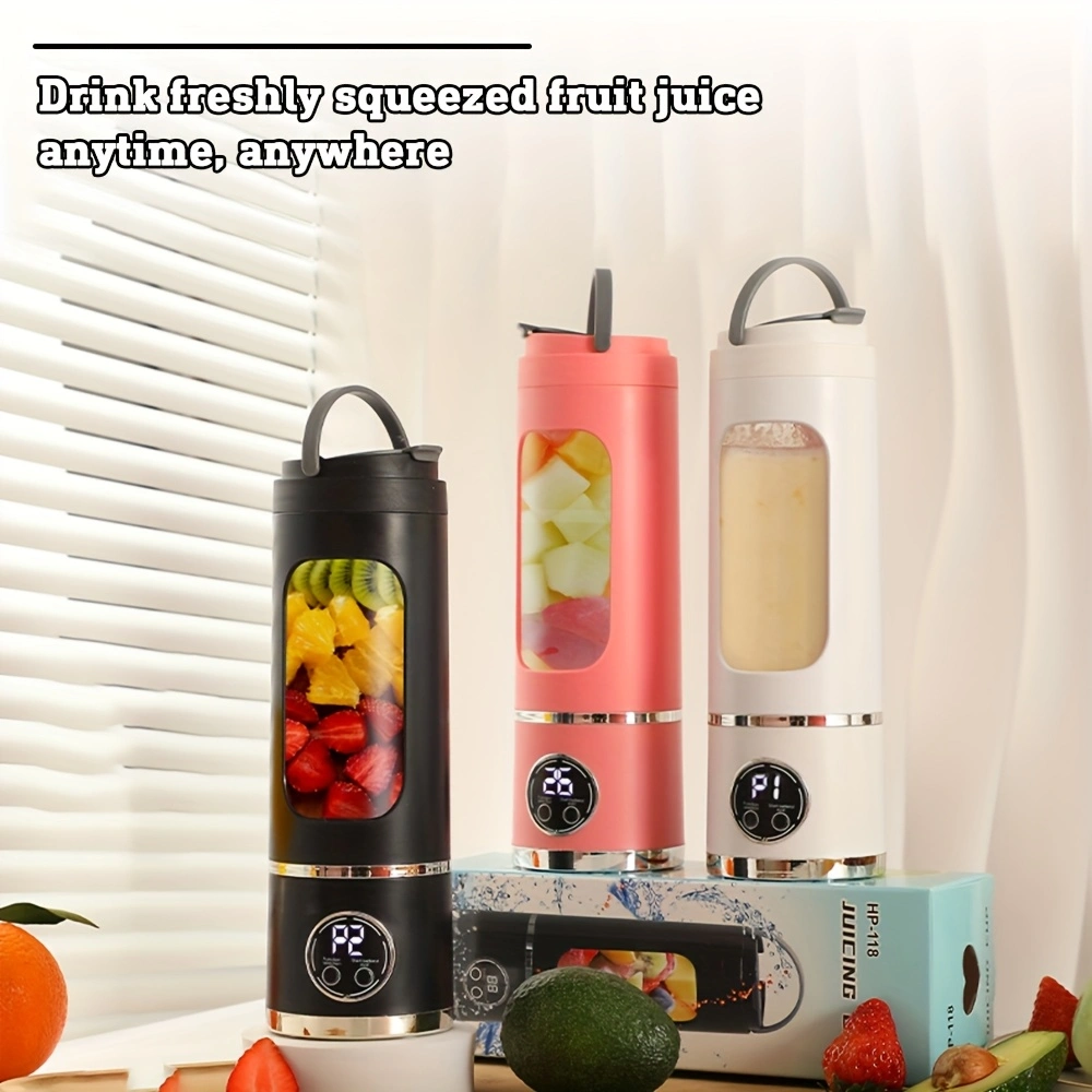 Multifunctional electric juicer cup, digital display juicer, portable rechargeable mini juicer cup