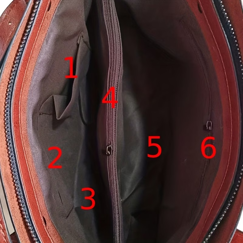 Classic Vintage Faux Leather Handbag for Women with Multiple Pockets, Suitable for Work, Travel, And Leisure, Perfect As a Birthday Gift for Mothers