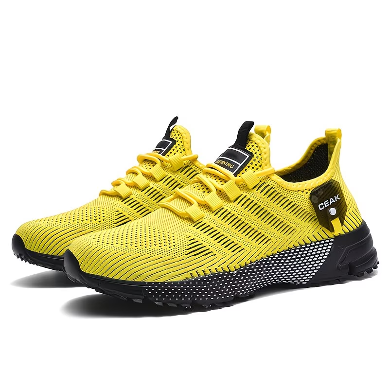 Lightweight Low-Top Training Shoes Men'S Breathable Mesh Sneakers with EVA Cushioning for Running, Hiking, Gym & Casual Wear Durable Traction Footwear All-Season Comfort, Hiking Footwear, Sleek Sporty Design & Red Accents