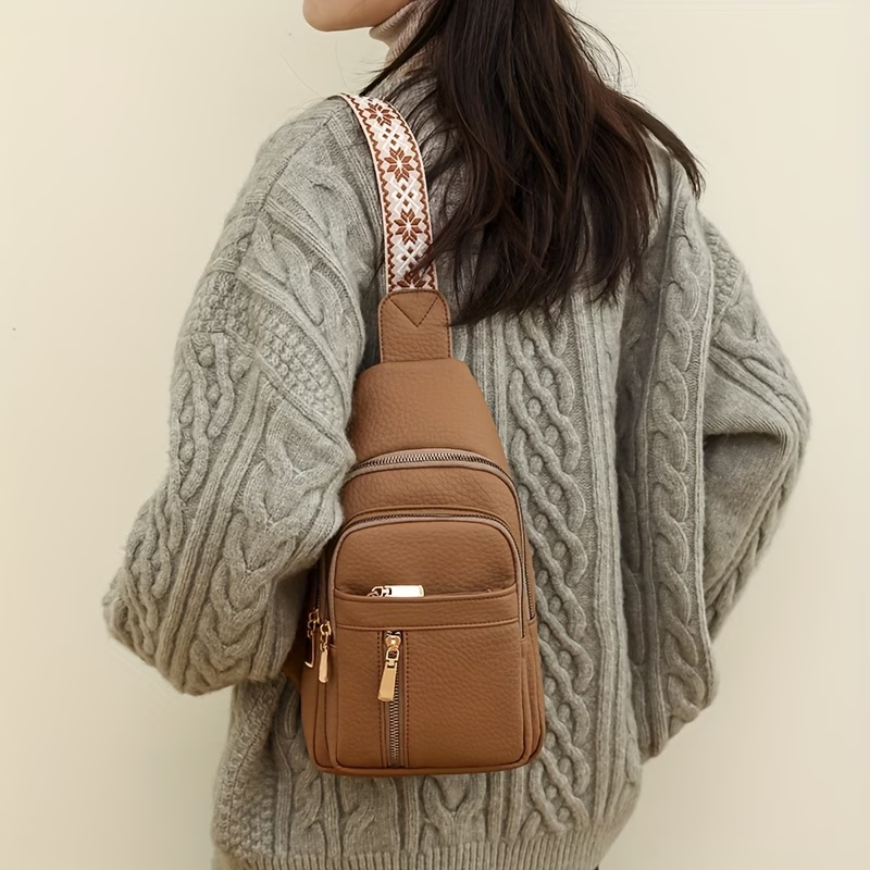 Women'S Vintage Versatile PU Crossbody Bag, Casual And Stylish with Multiple Pockets And Large Capacity Shoulder Bag