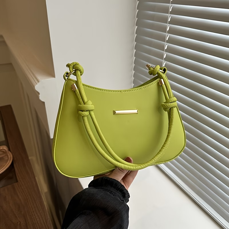 Women'S Shoulder Bag - Stylish Underarm Square Bag, Elegant Temperament Handbag, Large-Capacity Commuting Crossbody Bag, Candy-Colored Versatile Square Bag, Artificial Synthetic Faux Leather Material
