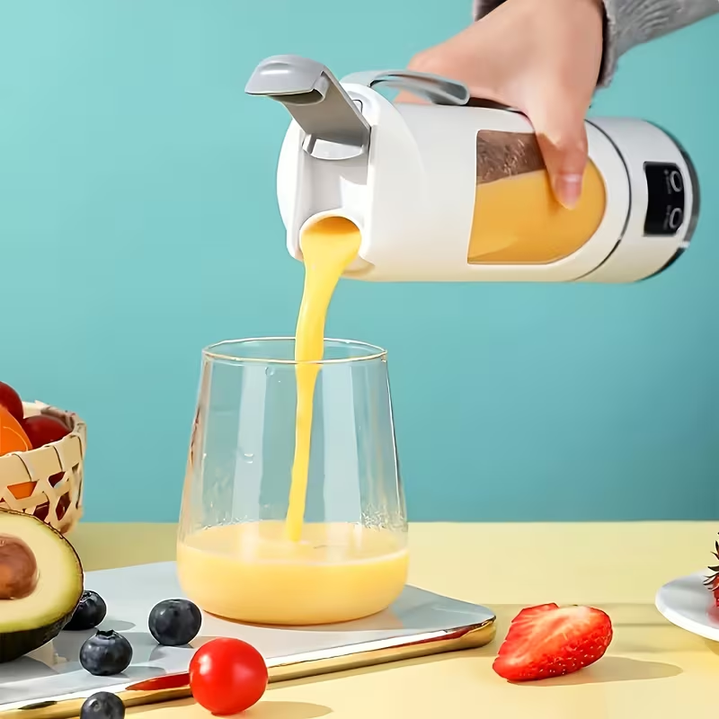 Portable USB Charging Blender & Juicer - Easy to Clean, Easy to Use, Suitable for Fruit and Vegetable Drinks, Smoothies, with Digital Display - Ideal for Home, Office, Camping, Travel, and Gifts