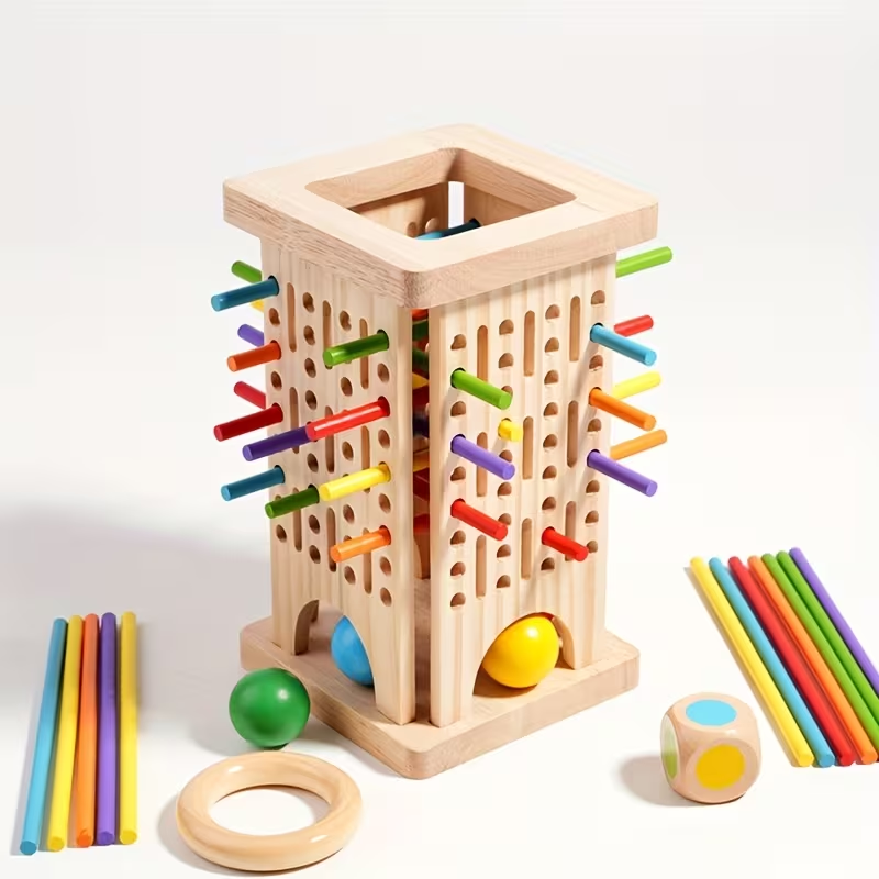 Wooden Stick Toys, Wooden Educational Toys, Interactive Board Games for Multiple Players, Parent- Games, Fostering Logical And Spatial Thinking, Birthday Gifts, Perfect Presents for Various Holidays