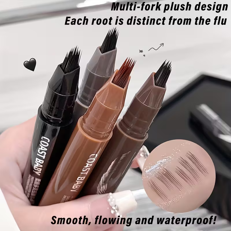 Dual-Effect Quick-Result Waterproof Eyebrow Pencil: Multi-branch Brush Head Design for Defining Each Eyebrow Hair with a Single Stroke + Precise Hairline Filling. Waterproof, Long-lasting Color That Resists Smudging. Three-dimensional Hair-like Flow