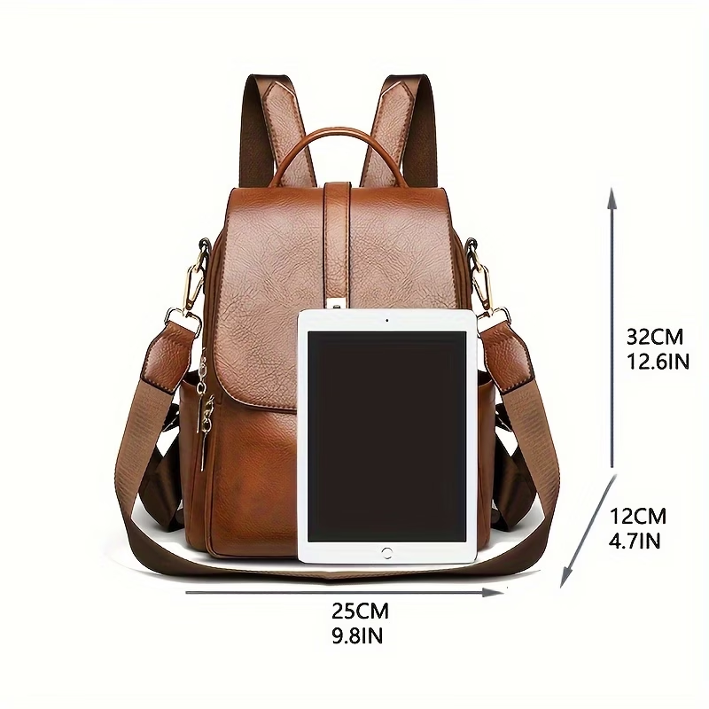Fashion Easy Women'S Large Capacity Backpack Versatile Soft Trendy Casual Dual-Use Commuter Bag