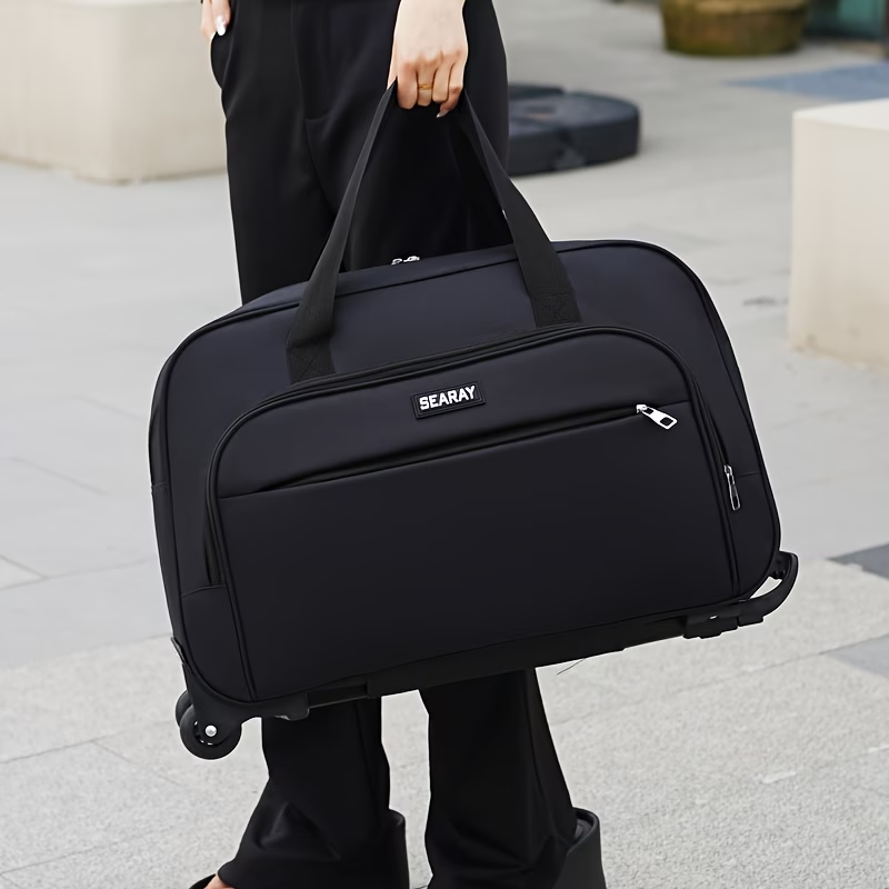 New Travel Bag with Handle and Wheels, Large Capacity Foldable Luggage Suitcase for Outdoor Trips Vacation Commuting