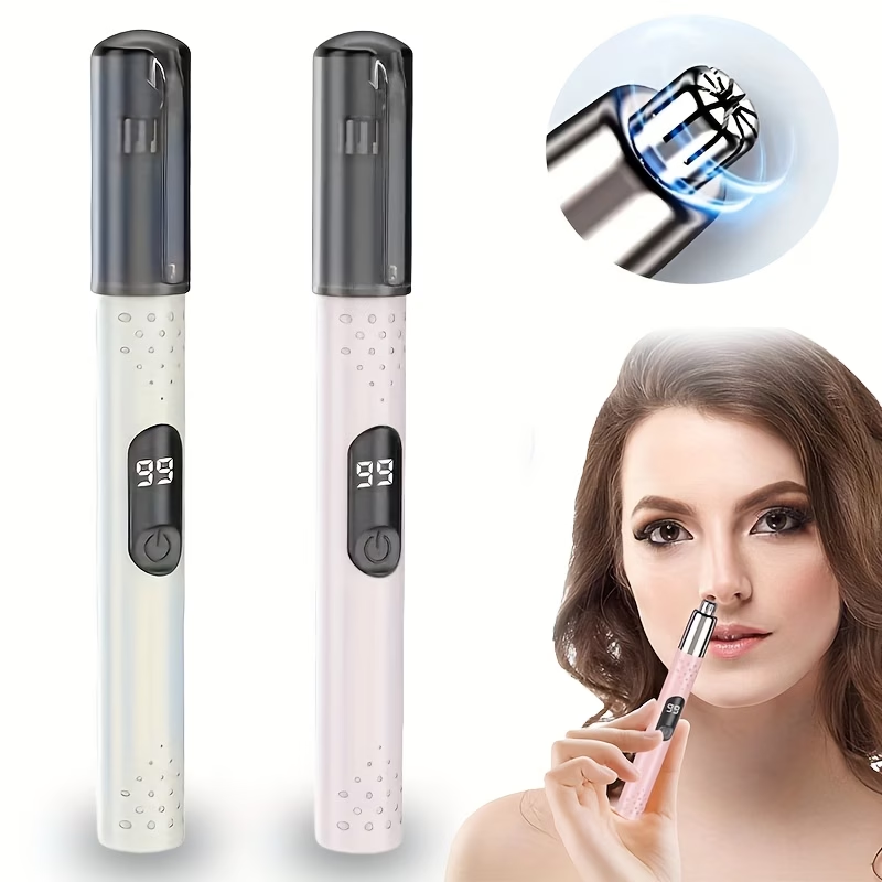 Nose Hair And Ear Hair Trimmer, Multi-Function Trimmer- USB Charging, LED Display, Precise Cutting, Easy to Clean, Portable Beauty Tool, Suitable for Travel