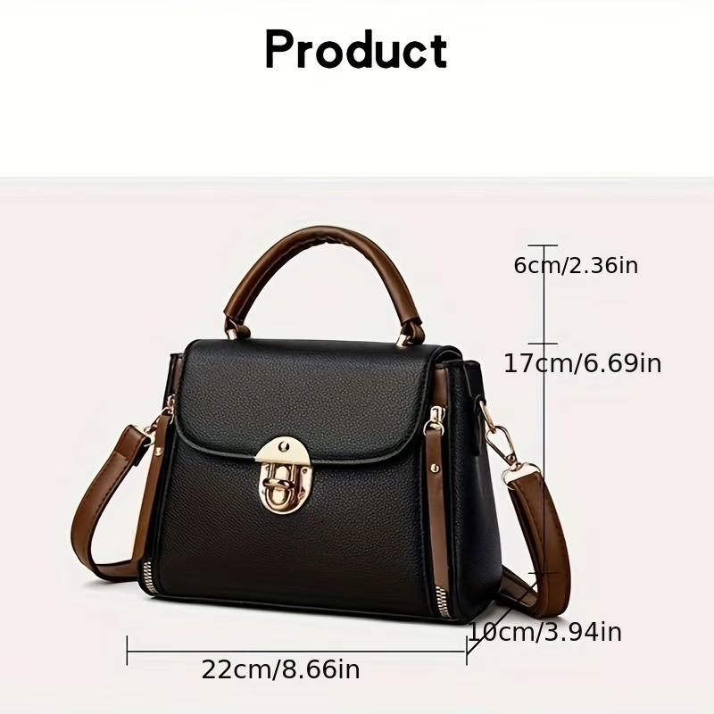 New Stylish Handbag for Women, Perfect for Autumn, Featuring a Chic Lock Closure, Small Square Design, And Versatile Shoulder Or Crossbody Options