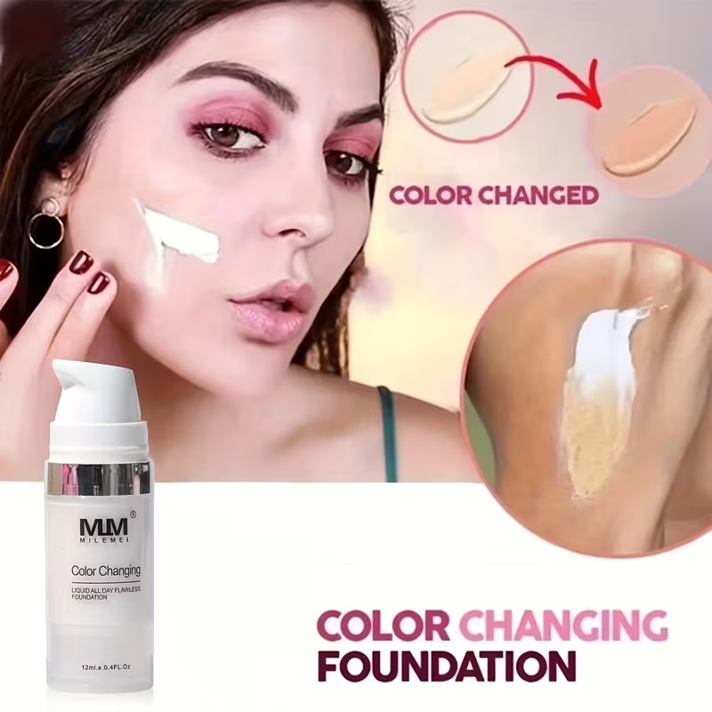 Two-In-One Color-Changing Foundation, Long-Lasting Waterproof, Medium to Full Coverage Matte End Base Makeup. All Light Beige Types, Smooth Texture, Easy Application. Perfect Summer Mother'S Day Gift for Girlfriend, Mother, Or Friend