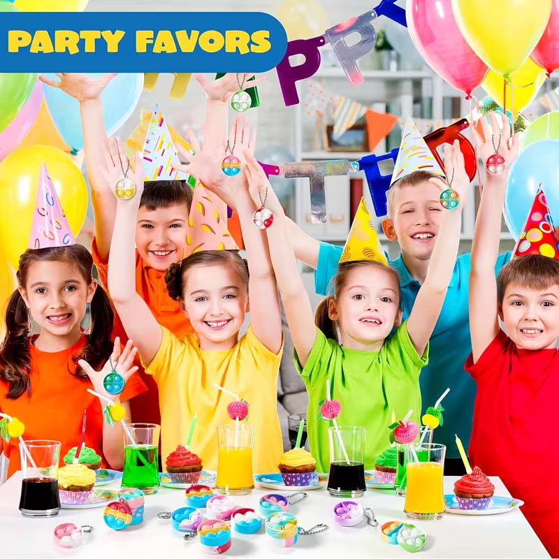 30pcs  Assorted Party Favor Toys, Including Pop Fidget Toys And Mini Push Bubble Pops, Perfect As Birthday Gifts Or Classroom Prizes for Goodie Bags, Suitable for Christmas And Valentine'S Day, Available in Random Colors