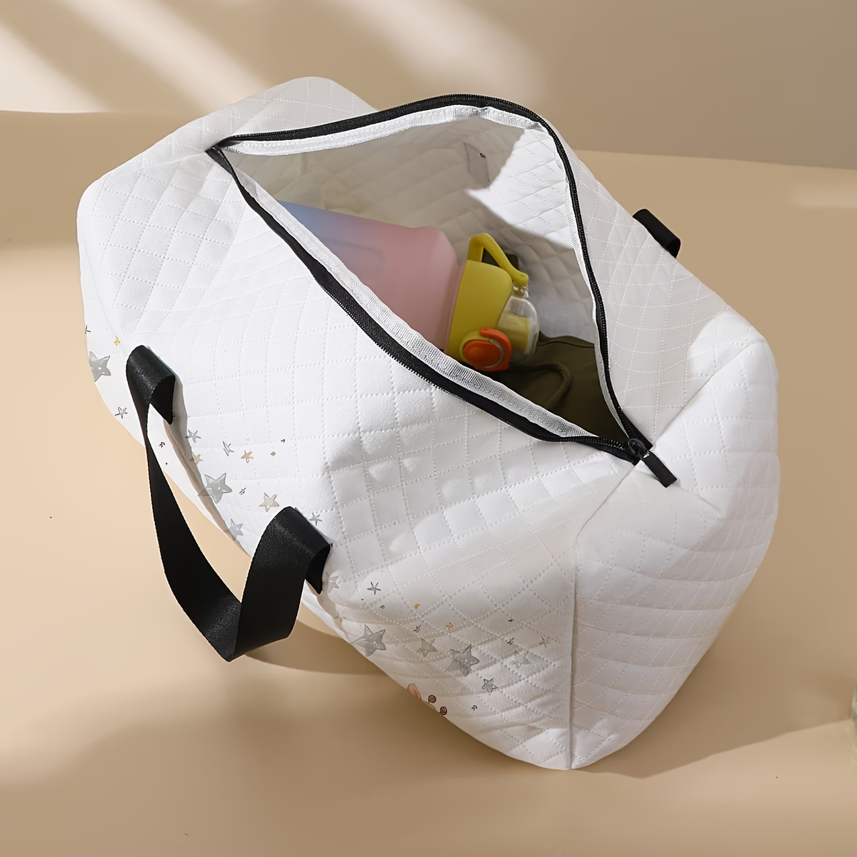 Chic Cartoon Animal Print Travel Duffle Bag - Spacious & Lightweight with Shoe Compartment, Perfect for Overnight Trips, Yoga & Fitness