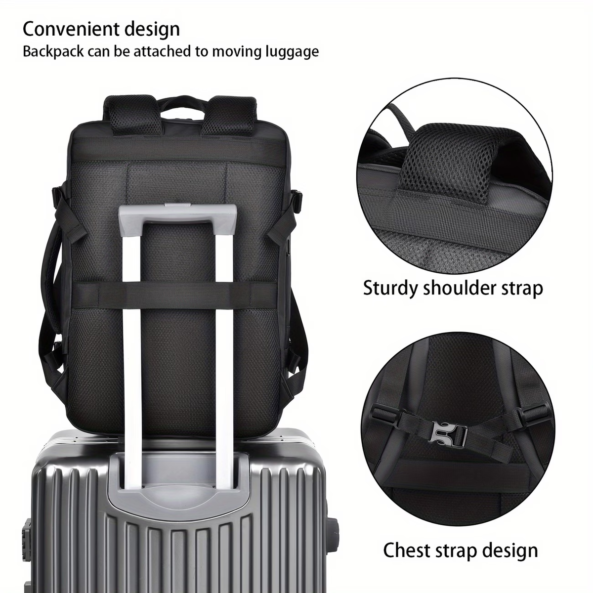 1pc Expandable Travel Backpack, Business Laptop Backpack, Fits 15.6-Inch Laptop, Christmas, Valentine's Day and Thanksgiving Gifts for Men and Women