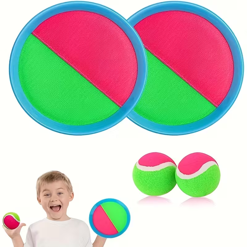 Shun Fei Kids Outdoor Sports Ball Toy - Toss & Catch Game with 2 Rackets & & Pink High-Index Plastic, Durable Backyard Beach Toy for Family Fun, Easter Gift for Kids & Adults, Outdoor Play, Playful Design, Sturdy Construction