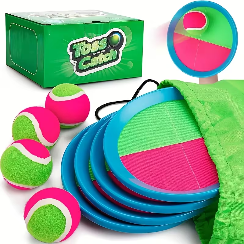 Shun Fei Kids Outdoor Sports Ball Toy - Toss & Catch Game with 2 Rackets & & Pink High-Index Plastic, Durable Backyard Beach Toy for Family Fun, Easter Gift for Kids & Adults, Outdoor Play, Playful Design, Sturdy Construction