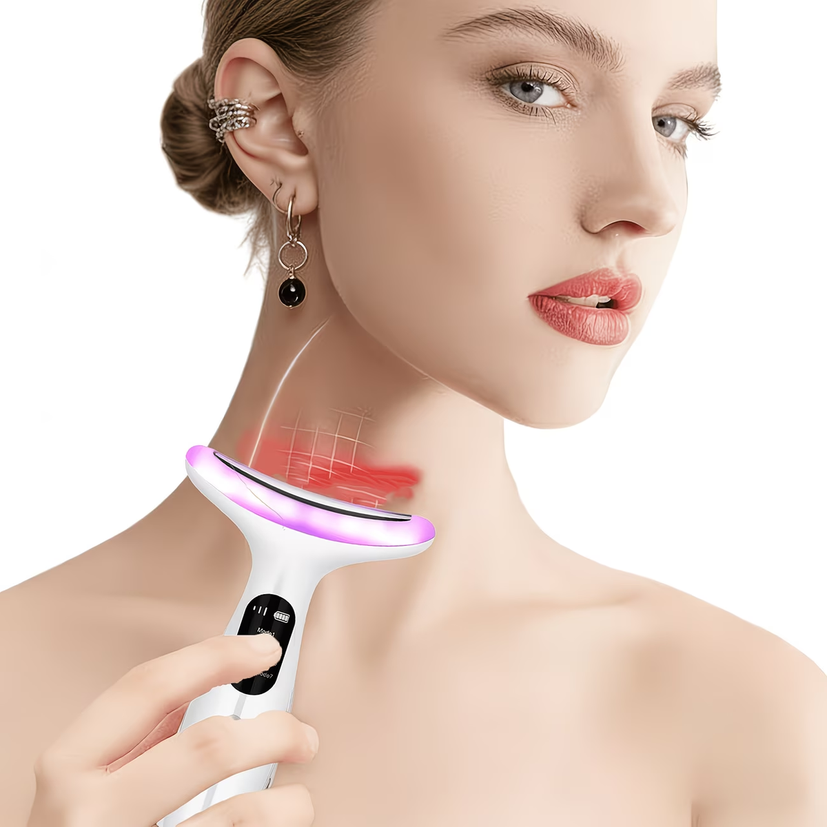 New Face And Neck Massager, 7-color LED Face, USB Rechargeable, Women's Beauty And Skincare Tool, Thanksgiving Gift, Christmas Gift.